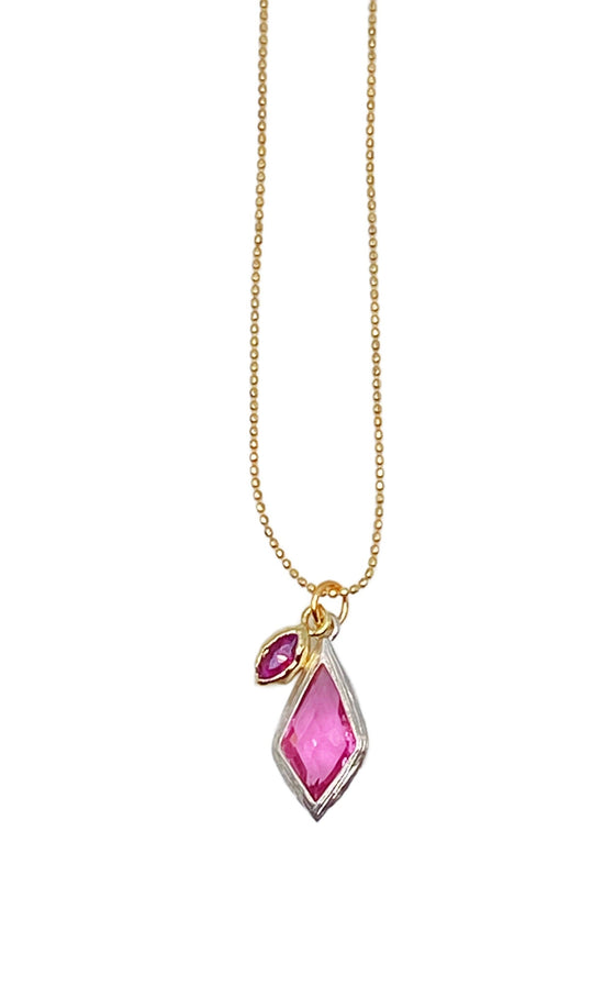 Pink Duo Charm Necklace