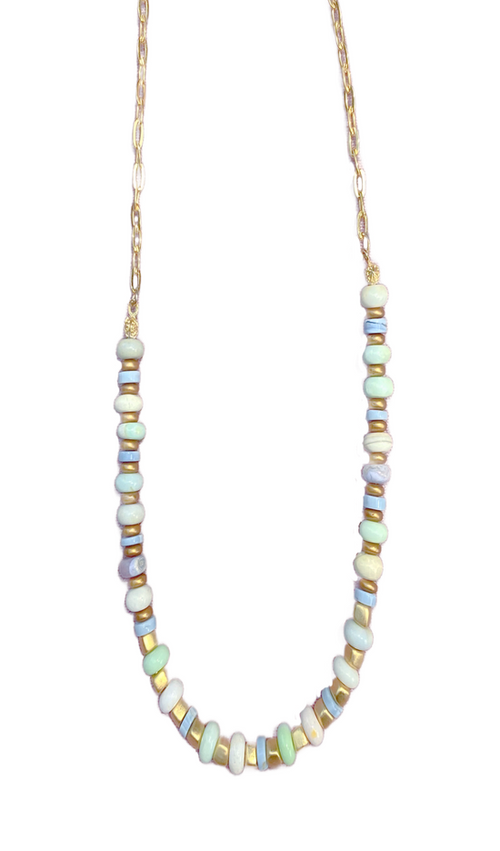 Pastel Opal Half Chain Necklace