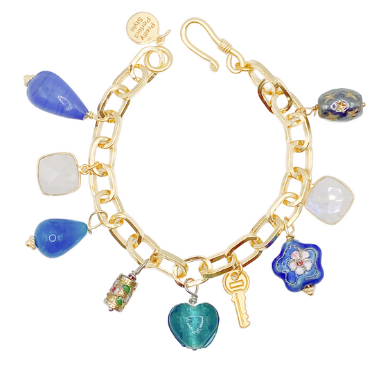 Blue Collection One of a Kind Charm Bracelet