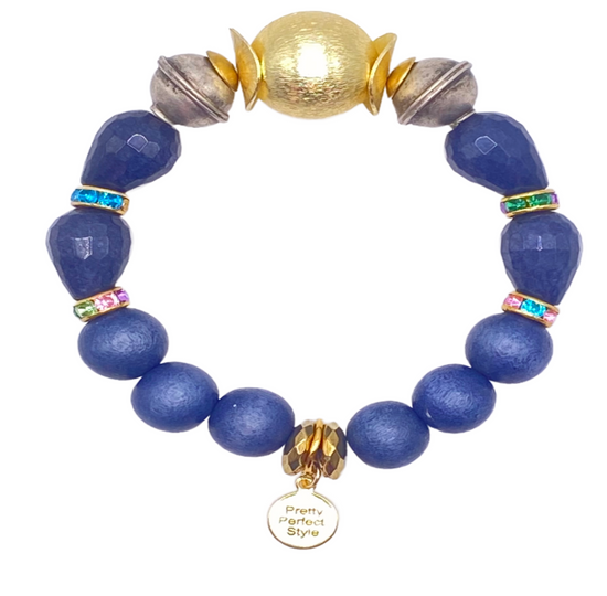 Navy and Gold One of a Kind Bracelet