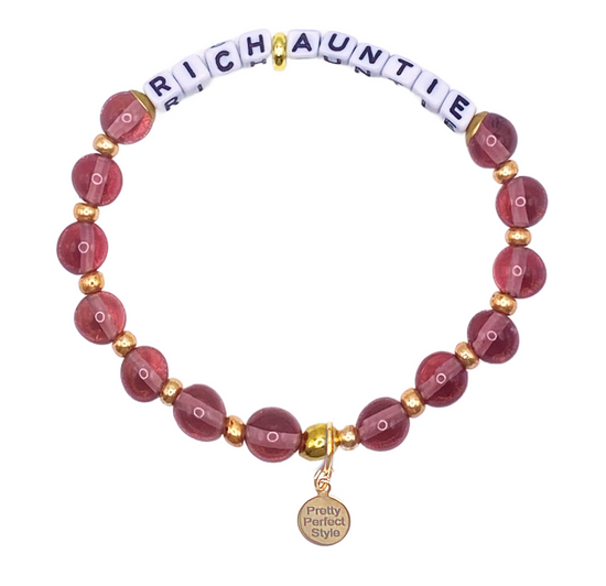 Rich Auntie Word Bracelet (Quartz)