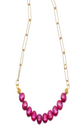 Sangria Pearl Paperclip Necklace