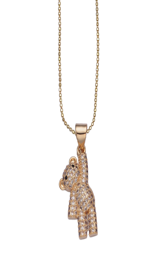 Bling Teddy Bear Necklace