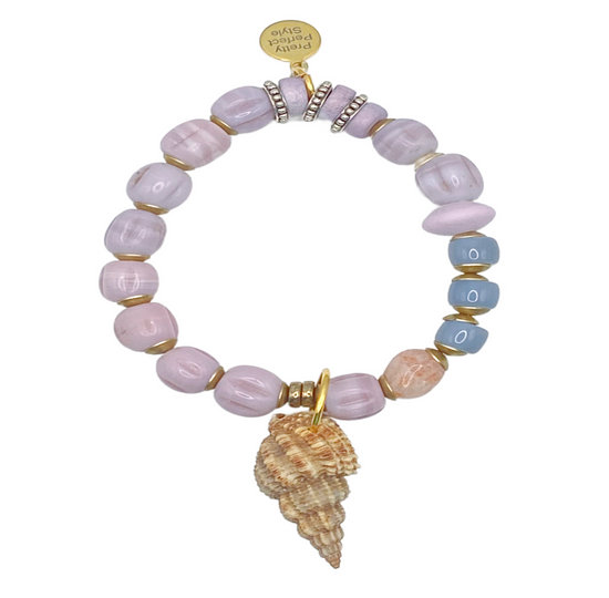 Lavender Shell One of a Kind Bracelet