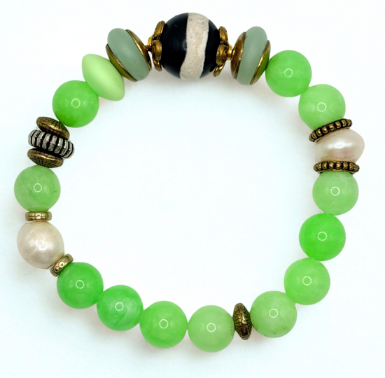 Tibetan Agate One of a Kind Bracelet
