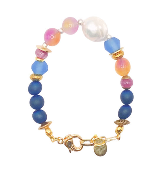 Baroque Pearl & Rainbow Gemstone Bracelet