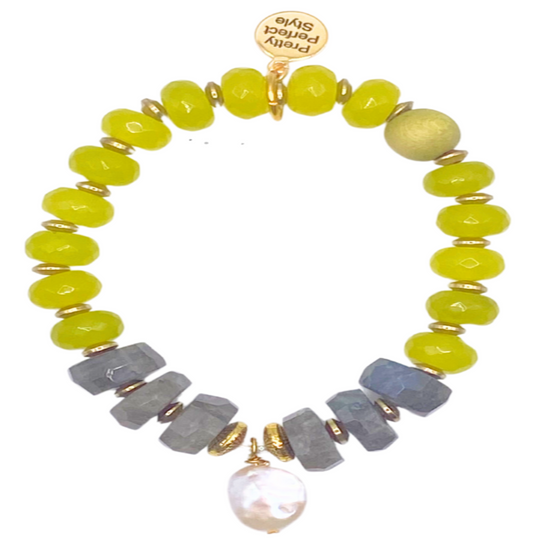 Chartreuse Pearl One of a Kind Bracelet