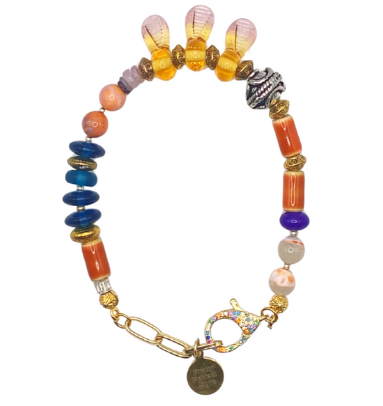 Sunset Citrus Charm Bracelet One of a Kind