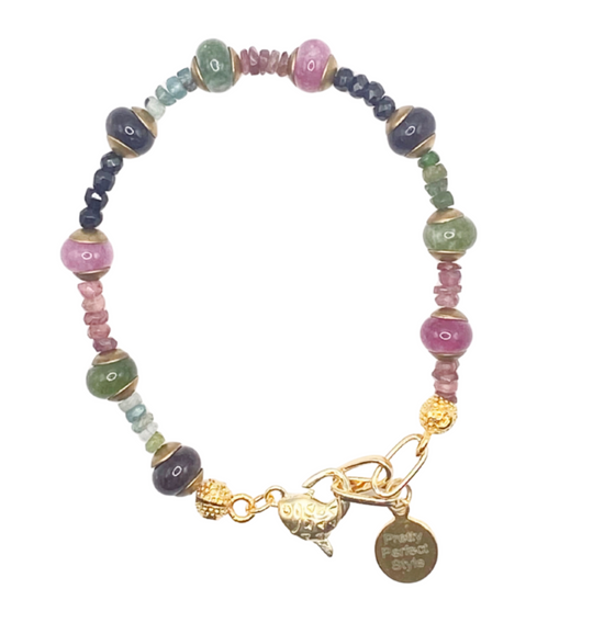 Rainbow Tourmaline Bracelet One of a Kind